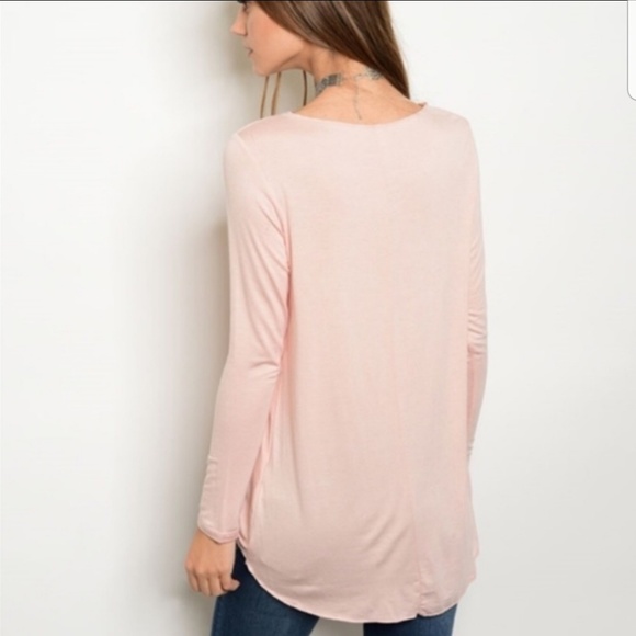 Soft Pink V-Neck Top - Picture 2 of 8